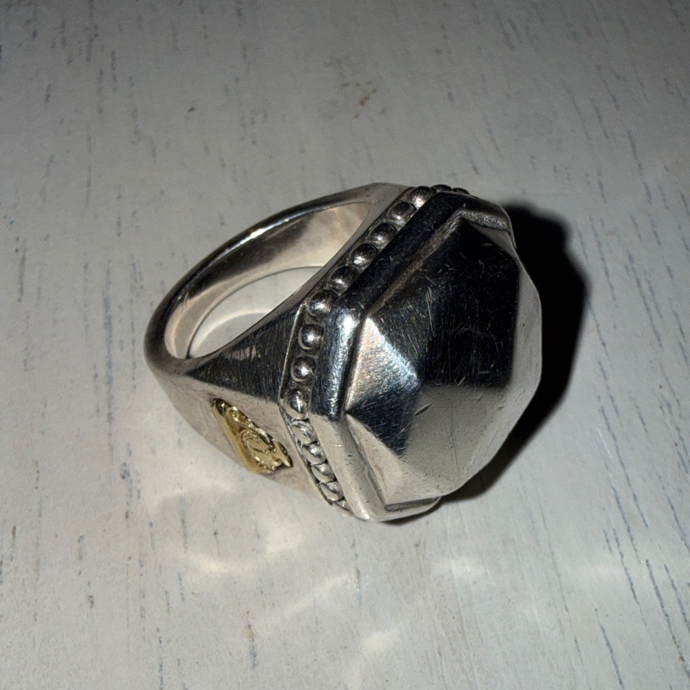 LAGOS Two-Tone Silver and Gold Signet Ring